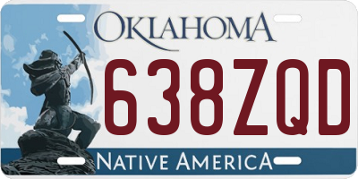 OK license plate 638ZQD