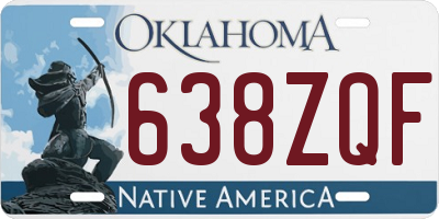 OK license plate 638ZQF