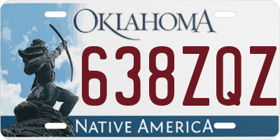 OK license plate 638ZQZ