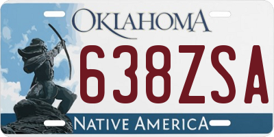 OK license plate 638ZSA