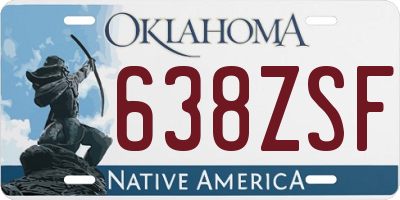 OK license plate 638ZSF