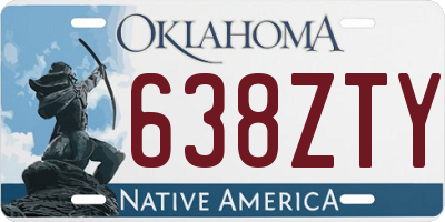 OK license plate 638ZTY