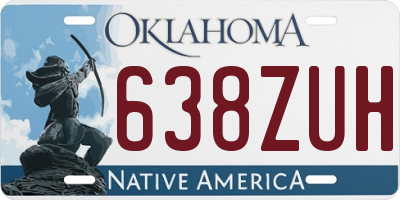 OK license plate 638ZUH