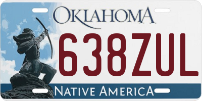 OK license plate 638ZUL