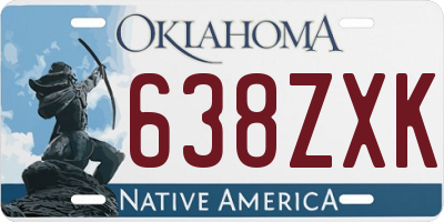 OK license plate 638ZXK