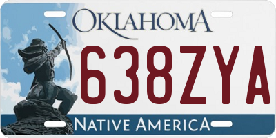 OK license plate 638ZYA