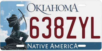 OK license plate 638ZYL