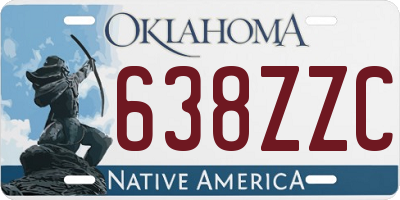 OK license plate 638ZZC