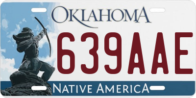 OK license plate 639AAE