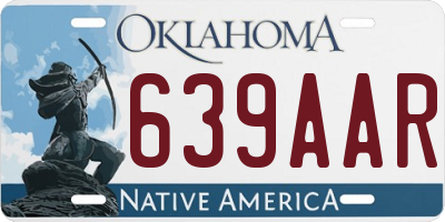 OK license plate 639AAR