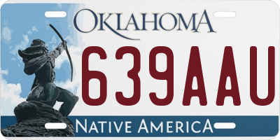 OK license plate 639AAU