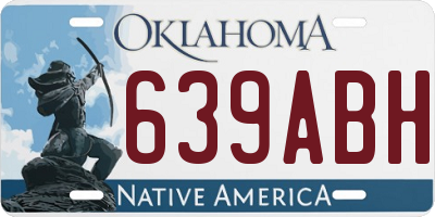 OK license plate 639ABH