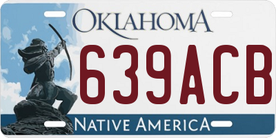 OK license plate 639ACB