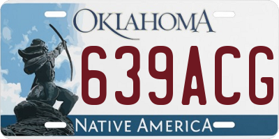OK license plate 639ACG