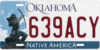 OK license plate 639ACY