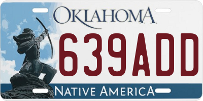 OK license plate 639ADD