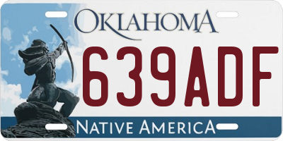 OK license plate 639ADF