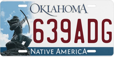 OK license plate 639ADG