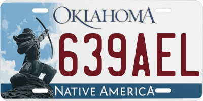 OK license plate 639AEL
