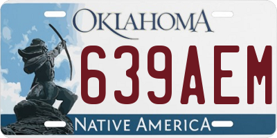 OK license plate 639AEM
