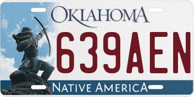 OK license plate 639AEN