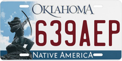 OK license plate 639AEP