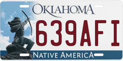 OK license plate 639AFI