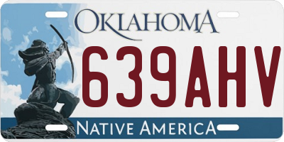 OK license plate 639AHV