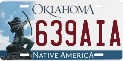 OK license plate 639AIA