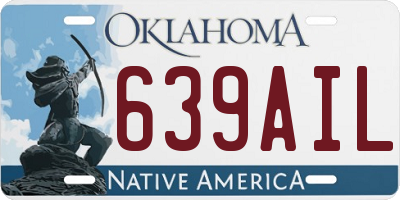 OK license plate 639AIL