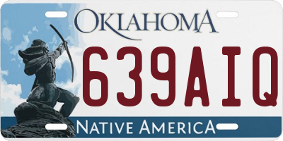 OK license plate 639AIQ