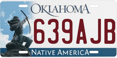 OK license plate 639AJB