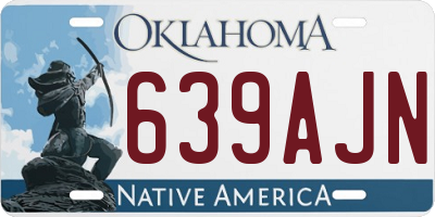 OK license plate 639AJN