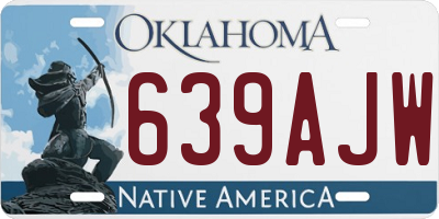 OK license plate 639AJW