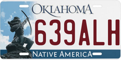 OK license plate 639ALH