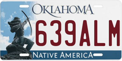 OK license plate 639ALM