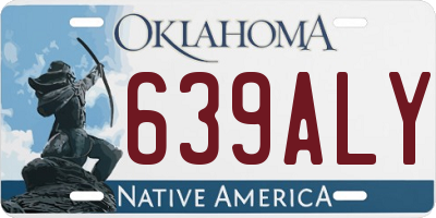OK license plate 639ALY