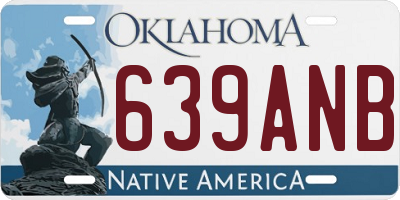 OK license plate 639ANB