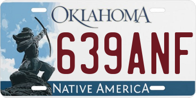 OK license plate 639ANF