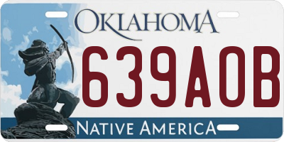 OK license plate 639AOB