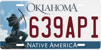 OK license plate 639API