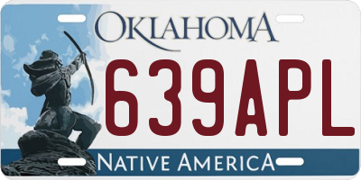 OK license plate 639APL