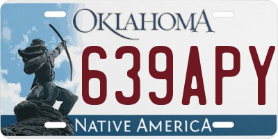 OK license plate 639APY