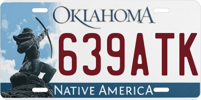 OK license plate 639ATK