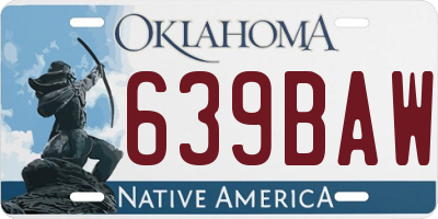 OK license plate 639BAW