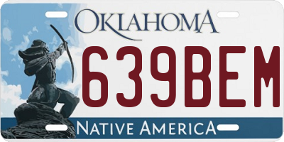 OK license plate 639BEM