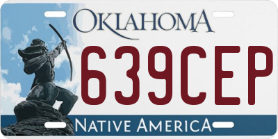 OK license plate 639CEP