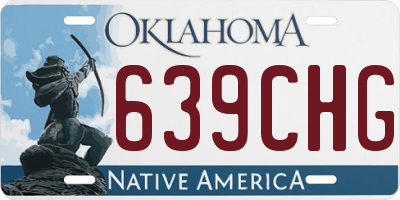 OK license plate 639CHG