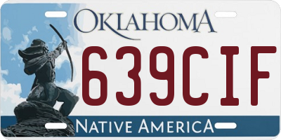 OK license plate 639CIF
