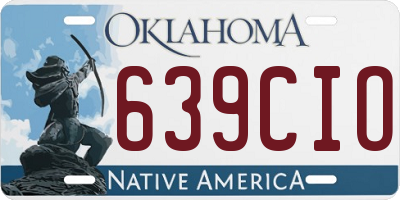 OK license plate 639CIO